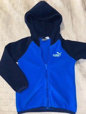 Puma Blue and Black Kids Fleece Hoodie size 2t
